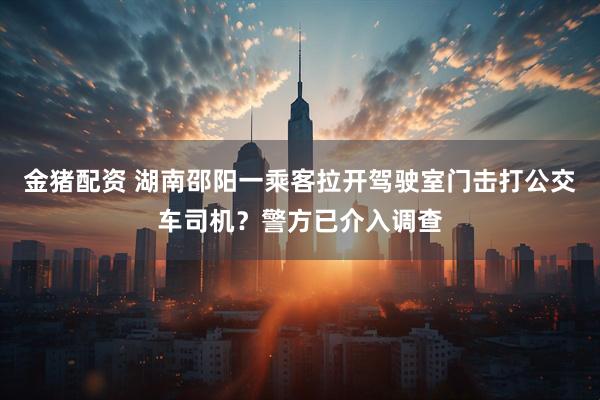 金猪配资 湖南邵阳一乘客拉开驾驶室门击打公交车司机？警方已介入调查